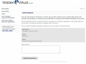 mail handling action request